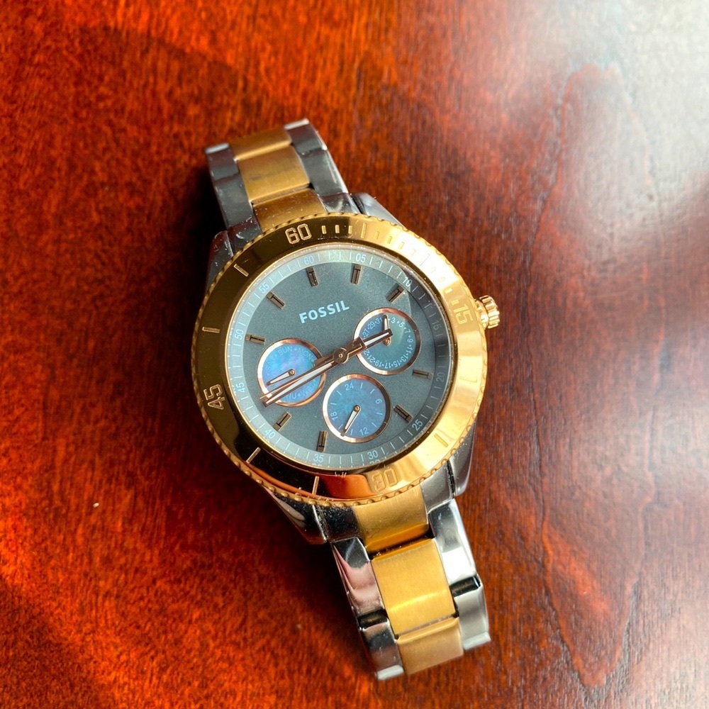 FOSSIL two-tone watch